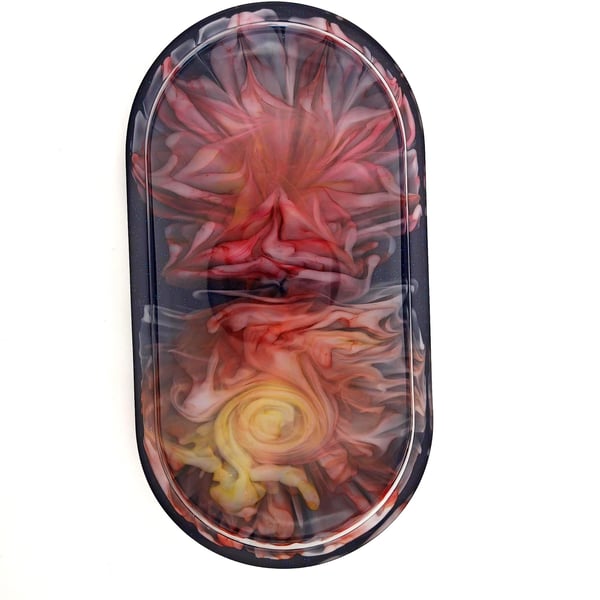 Handmade Resin Trinket Tray: Blooming Flowers Jewelry Organiser
