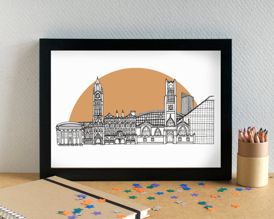 Manchester Skyline Art Print