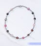 Sterling Silver and Multi Tourmaline stretch bracelet AA grade gemstones - Image 1