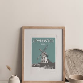 Upminster, Essex TEAL Giclee Travel Print