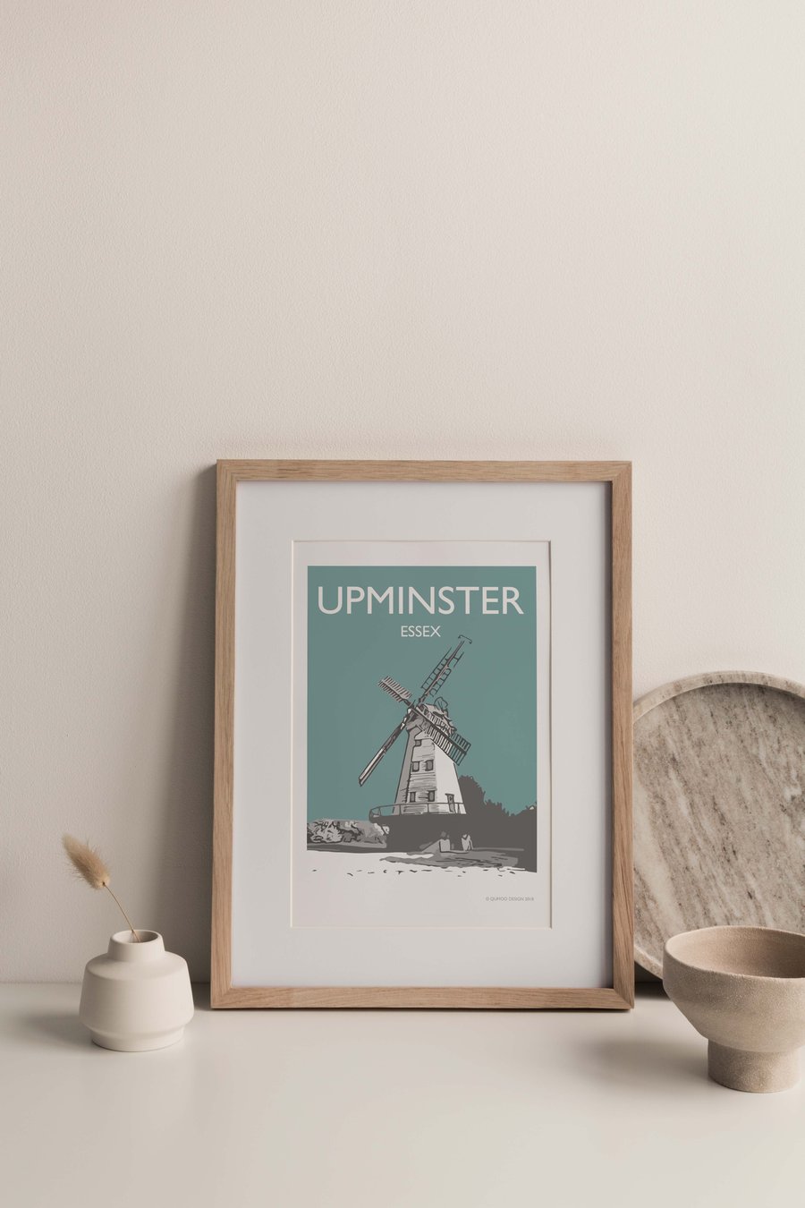 Upminster, Essex TEAL Giclee Travel Print