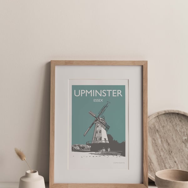 Upminster, Essex TEAL Giclee Travel Print