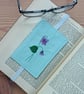 Elasticated Bookmark with Embroidered Violets