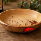Handturned wooden Pippy Lime with Red Resin Bowl  