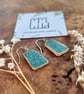 Handmade Turquoise Ceramic Earrings UK. Blue Clay Dangle Earrings Hypoallergenic - Image 4