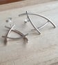 Geometric silver studs, Triangle stud earrings - Image 4