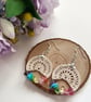 Micro Crochet Gemstone Statement Earrings - Image 2