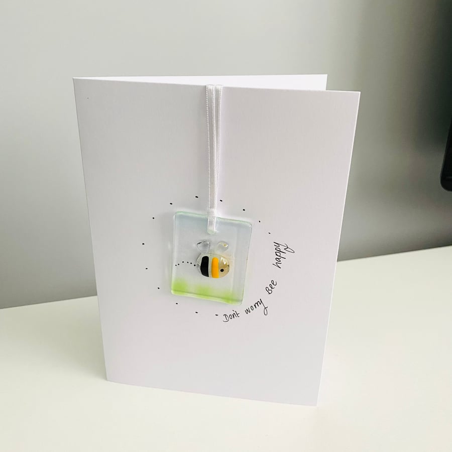 Handmade glass keepsake card