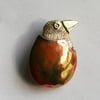 Egg and chick brooch