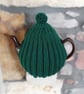 Large Tea Cosy, Brown Betty Compatible, Hand Knitted, Bottle Green