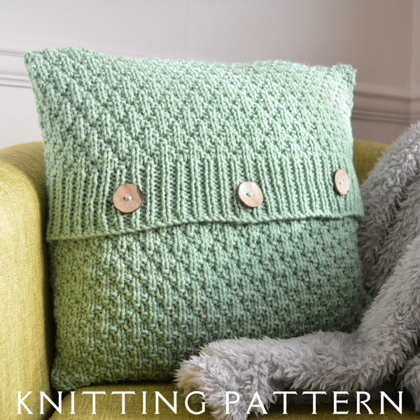 Cushion Cover Knitting Pattern Little Diamonds Printed Copy