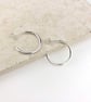 Simple Modern Sterling Silver Hoop Earrings - Image 1