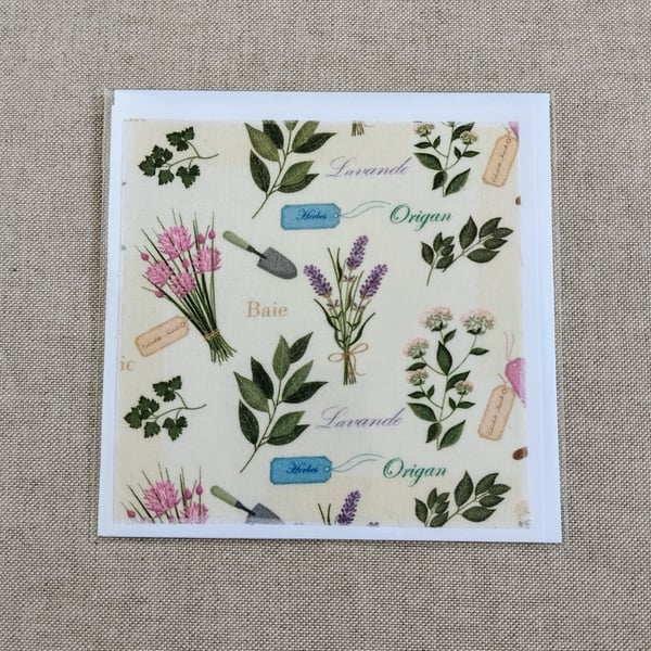 Floral fabric greeting card
