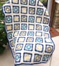 A Blue Star Burst Wool Cot Blanket - Image 1