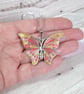 Gold and rose gold butterfly pendant, handpainted butterfly necklace for women - Image 5