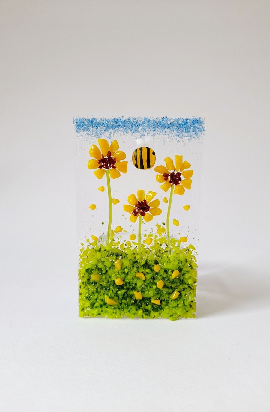 Fused Glass Sunflower Tealight Holder 