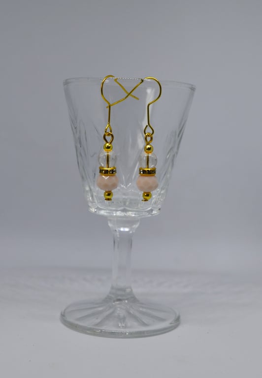 Pale Peach and Gold Earrings