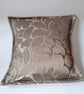 Beige and silver damask jacquard 16" envelope cushion cover