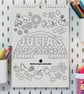 2027 Personalised Colouring Wall Calendar with Journal Prompts