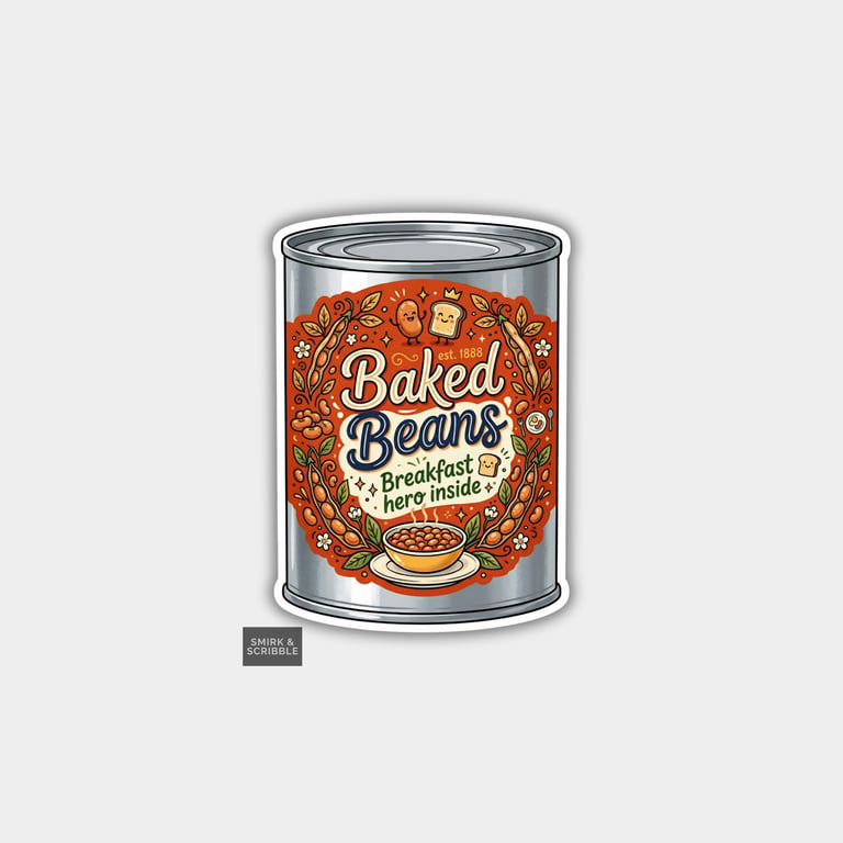 Grocery Food Tin Vinyl Sticker For Adults - Baked Beans