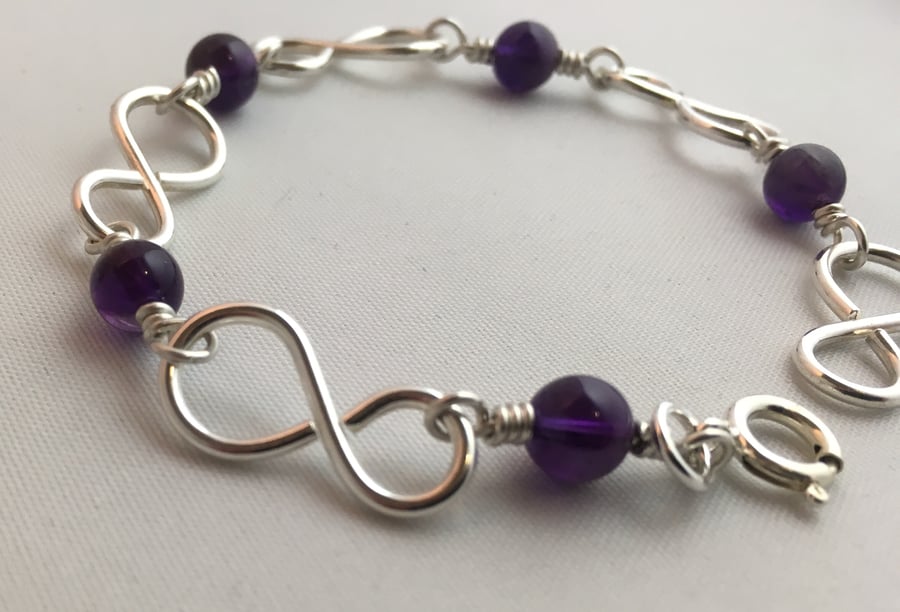 Amethyst Infinity Bracelet
