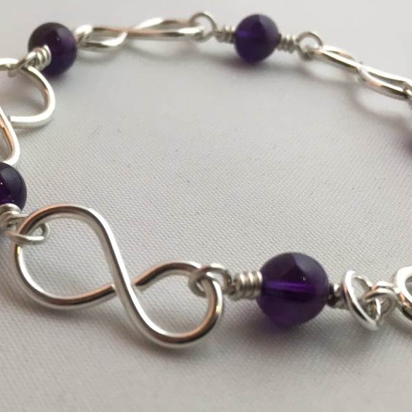 Amethyst Infinity Bracelet