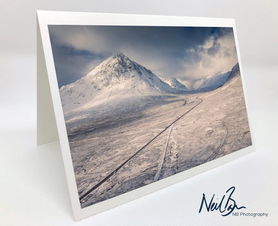 Buachaille Etive Mor (Stob Dearg) Glen Coe in Snow - Scotland Greeting Card