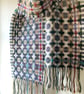 Handwoven Lambswool Scarf in Purple and Green, Golfballs 3 - Image 7