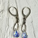 Silver Crystal Teardrop Earrings