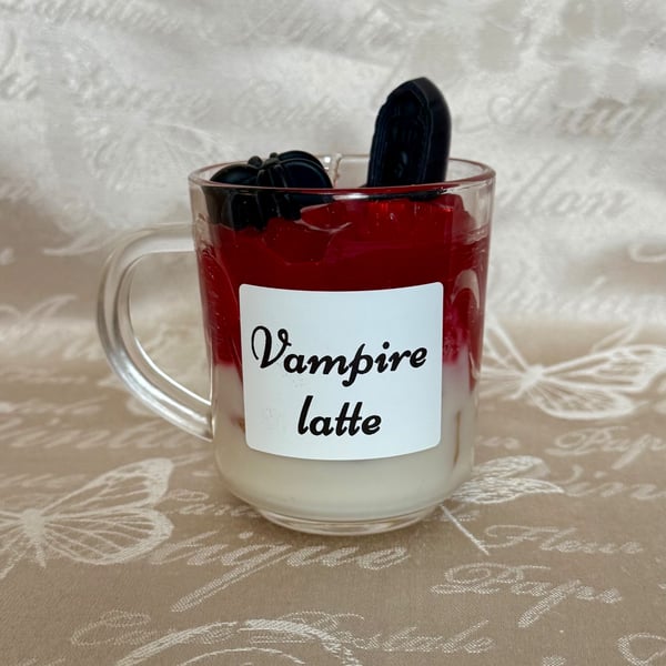 Vampire Latte Candle – Gothic Halloween Coffee Mug Decor