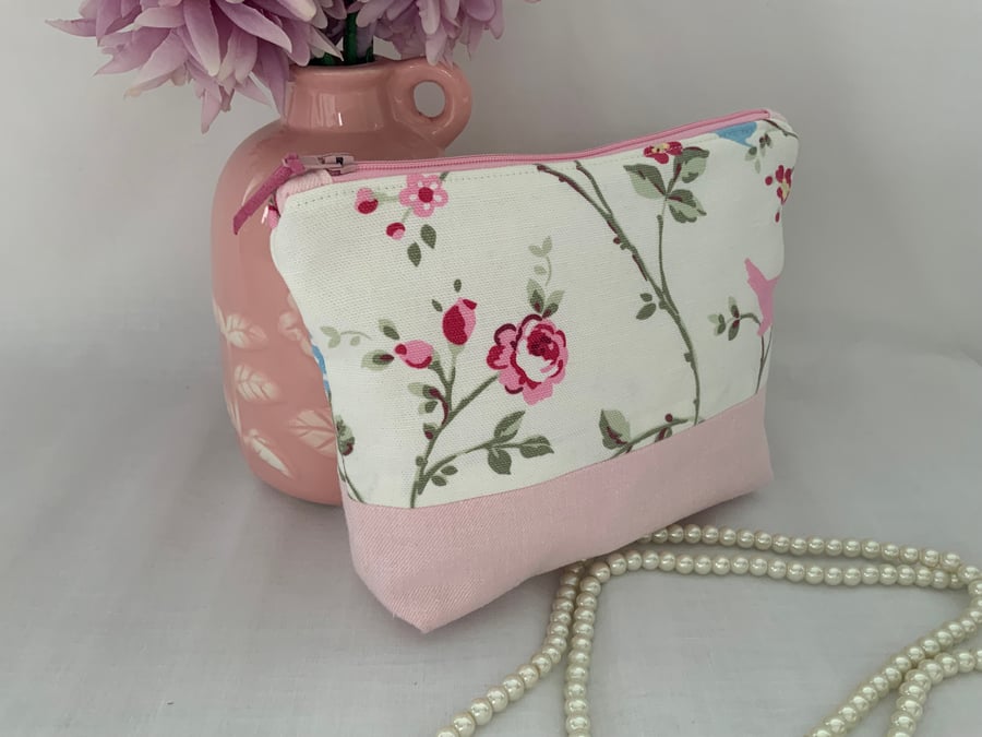 Perfectly Imperfect, Cosmetic Bag, Zipped Purse, Make up Bag, Floral Purse