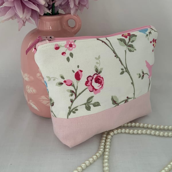 Perfectly Imperfect, Cosmetic Bag, Zipped Purse, Make up Bag, Floral Purse