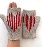 Red Heart Knitted Gloves - Image 3