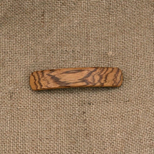 Hair clip made from an exotic wood