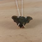 Sterling Silver Labradorite Gemstone Bat Necklace (SKU201025E)
