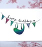 Sloth Bunting Birthday Card - Image 2