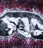 Dreamy Limited Edition Original Collagraph Print Art Cat - Image 1