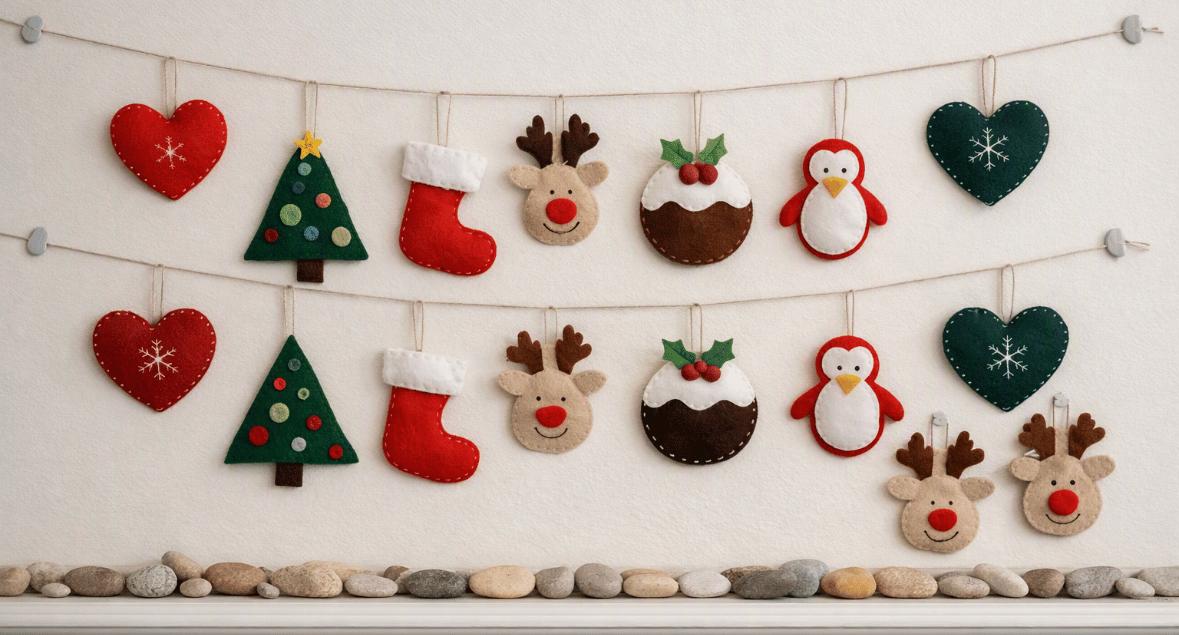 Hand made felt Christmas Garland