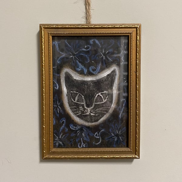 ‘Ghost Cat’ with vintage framing