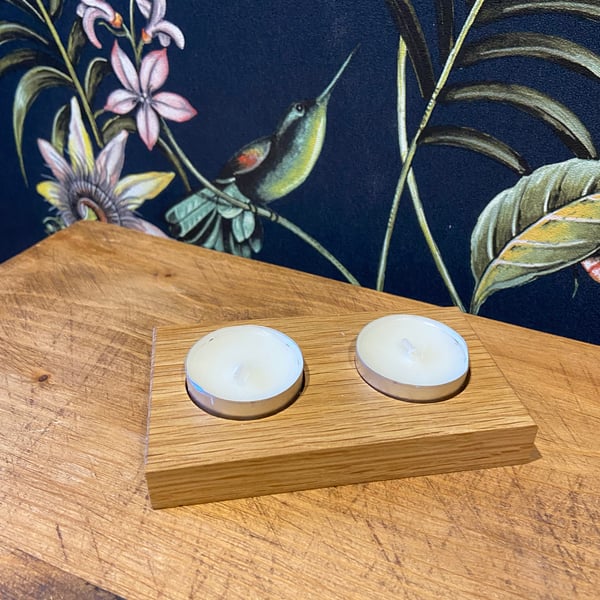 Oak t-light holder