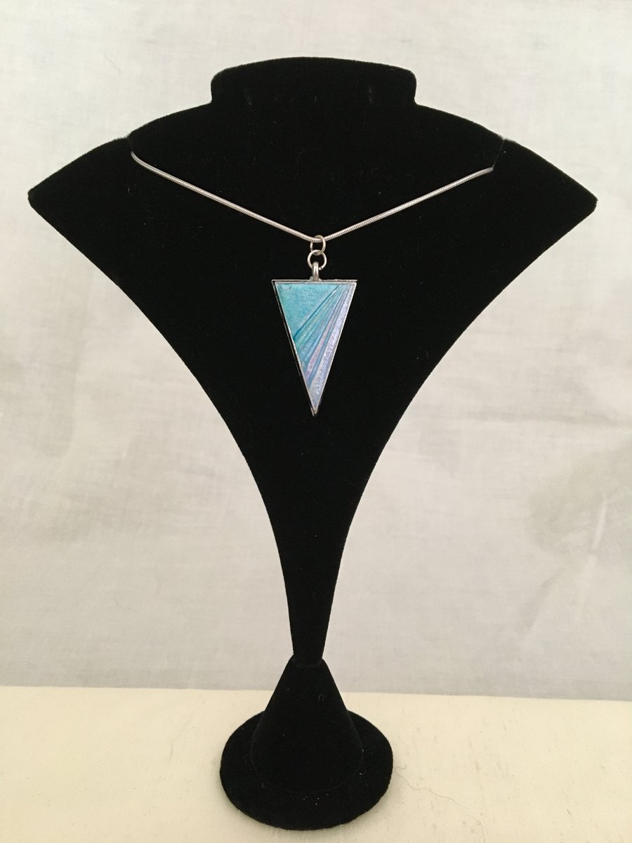 Azure and Lilac Triangular Pendant