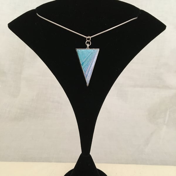 Azure and Lilac Triangular Pendant