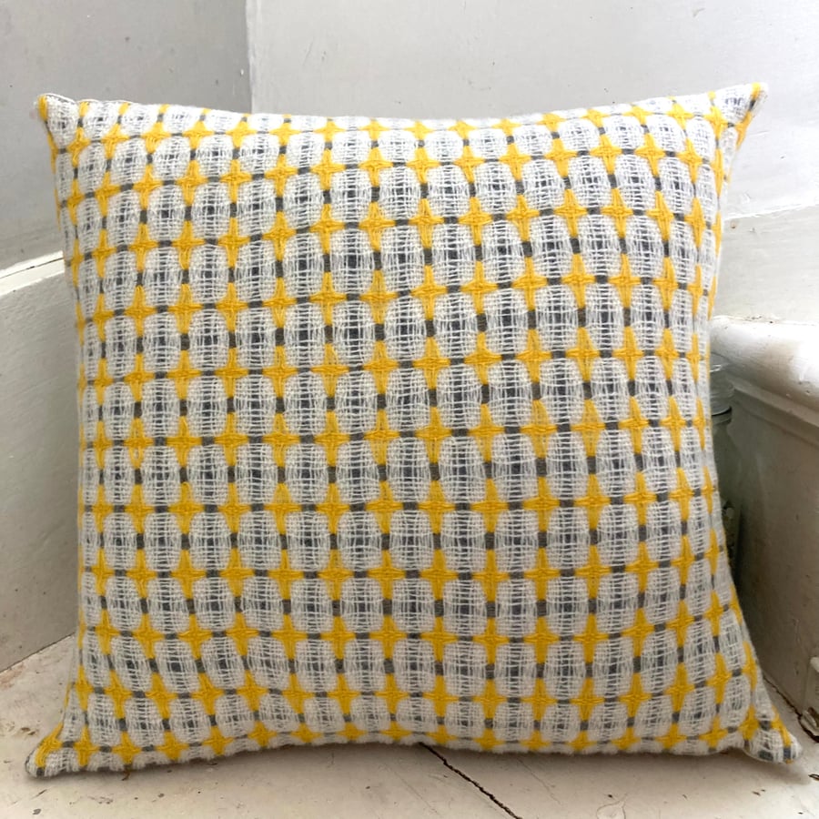 Narcissus Handwoven Deflected Doubleweave Lambswool Cushion