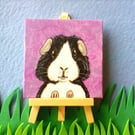 Guinea Pig Original Painting with Mini Easel Charity Donation