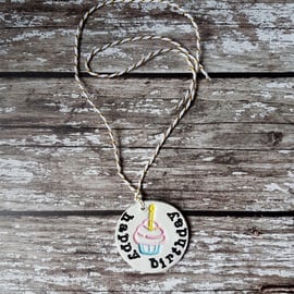 Individual Clay Tags HAPPY BIRTHDAY, decoration, homeware, gift