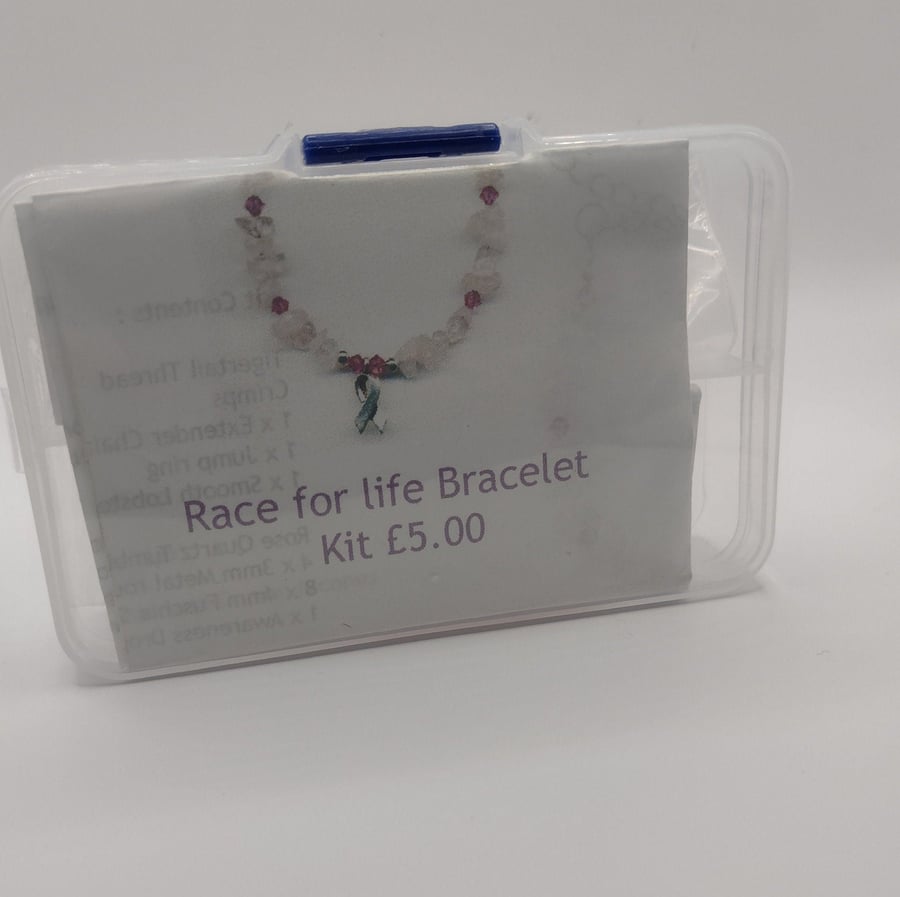Rose Quartz Bracelet Making Kit (Rose Quartz included) Jewellery Boxed