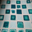 Crochet Granny Squares Blanket (Emeralds) - soft, warm and cosy