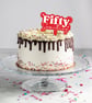 Fifty Something - Birthday Cake Topper: Funny Age Cake Decoration For 50s