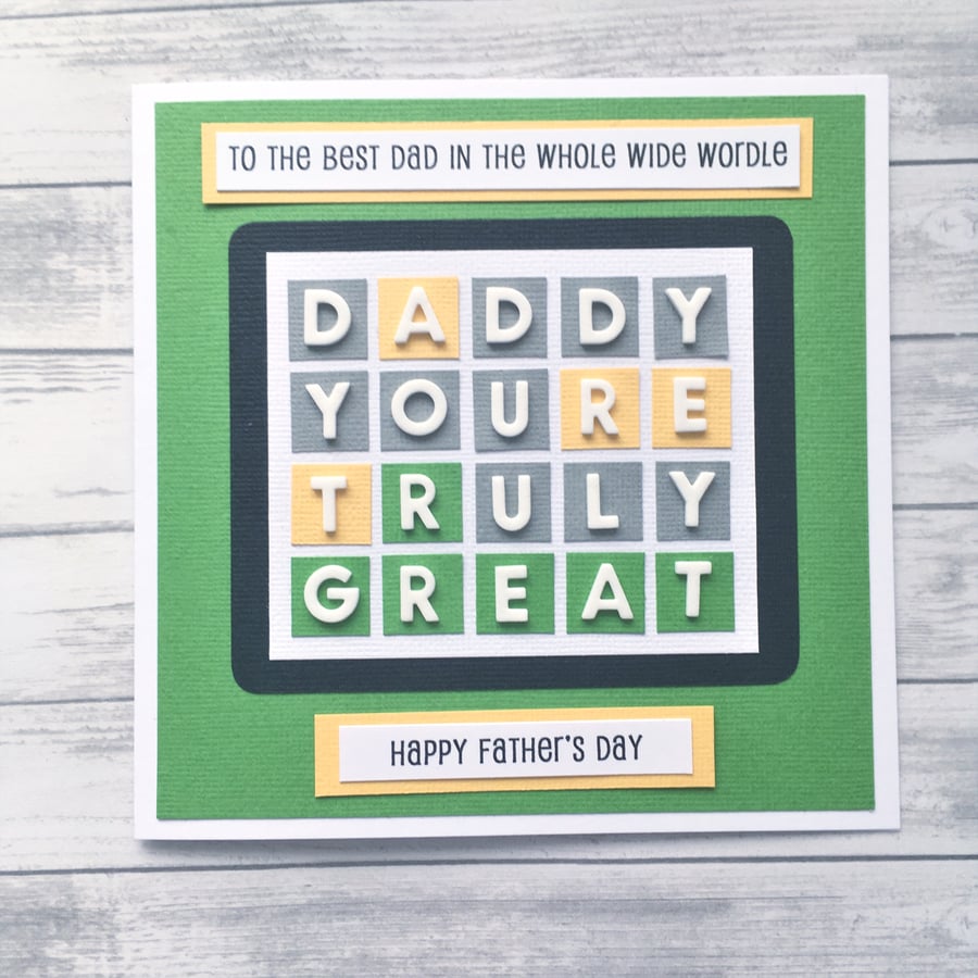 Deluxe 3D Wordle card - Father’s Day card, Dad’s birthday