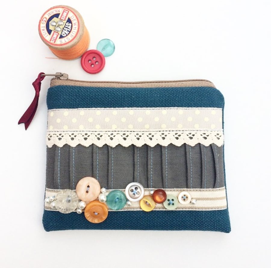 Vintage Button Coin Purse